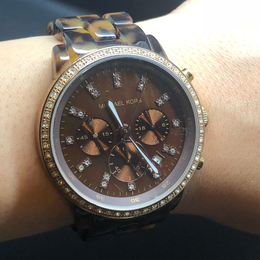 Michael Kors MK 5366 tortoise glitz watch